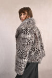 Grey & Black Leopard Fur Coat
