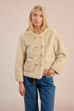 Tan & Gold Button Fur Jacket