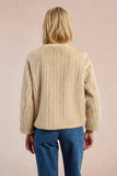 Tan & Gold Button Fur Jacket