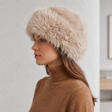 Beige Faux Fur Winter Hat