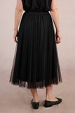 Black Sparkle Pleated Tulle Skirt
