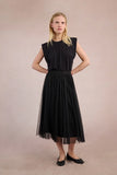 Black Sparkle Pleated Tulle Skirt