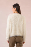 Vanilla Textured Fuzzy Button Front Cardigan