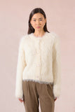 Vanilla Textured Fuzzy Button Front Cardigan