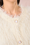 Vanilla Textured Fuzzy Button Front Cardigan