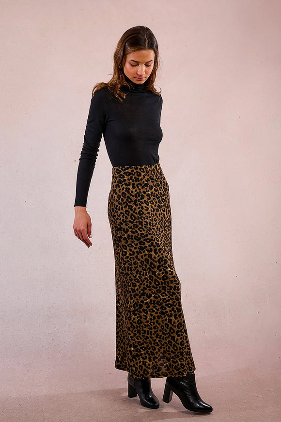 Soft Stretch Leopard Maxi Skirt