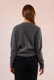 Charcoal Lace Scallop Trim Cardigan