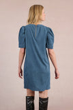 Blue Soft Short Sleeve Shift Dress