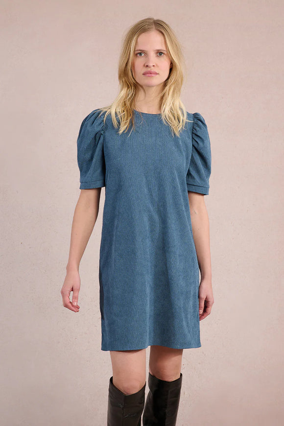 Blue Soft Short Sleeve Shift Dress
