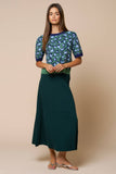 Green & Blue Leopard Print Top