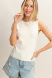 Ivory Rolled Neck Tank