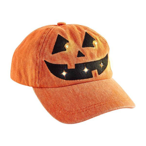 Jack-O-Lantern Light-Up Baseball Hat