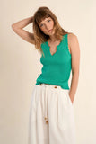 Mint Ribbed Knit Tank Top