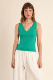 Mint Ribbed Knit Tank Top