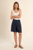 Ivory Ruffle Trim Scoop Tank