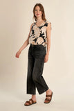 Black & Tan Palms Top