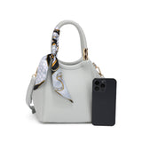 Tan Bucket Bag with Scarf Detail