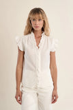 White Ruffle Sleeve Top
