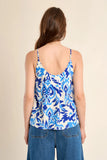 Blue & White Halter Pattern Tank