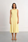 Butter Yellow Cotton Smocked Dress