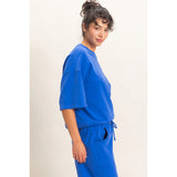 Cobalt Blue Drop Shoulder Tee