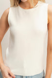 Ivory Rolled Neck Tank