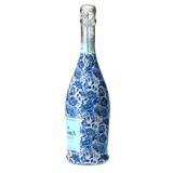 Blue Porcelain Roses Prosecco Bottle Wrap