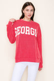 Red Georgia Ribbed Long Sleeve