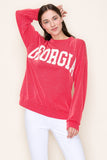 Red Georgia Ribbed Long Sleeve