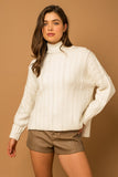 Ivory Side Slit Sweater