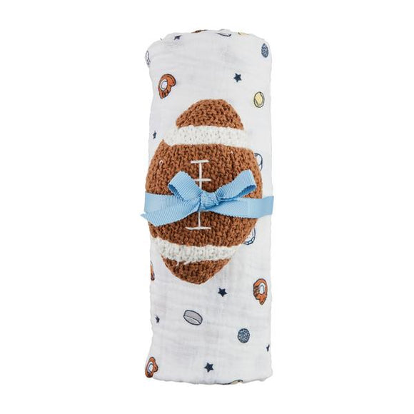 Sports Swaddle and Rattle