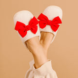 Betty Bow Red - Fuzzy Slippers