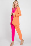 Pink & Orange Color Block Blazer