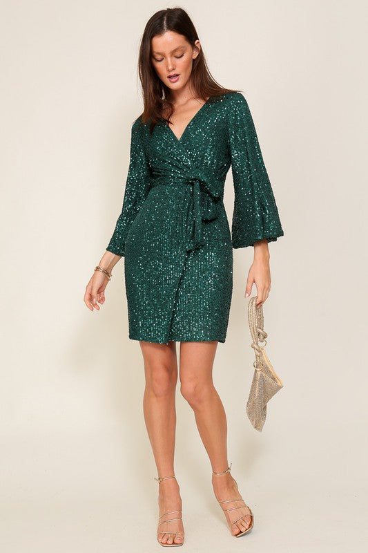 Emerald City Long Sleeve Sequin Dress Fashion Cupcake Emerald City Long Sleeve Sequin Dress Fashion Cupcake