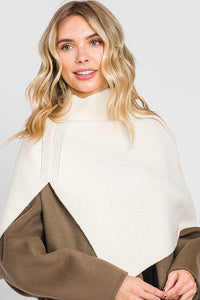 Cream Mini Cropped Poncho Top