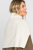 Cream Mini Cropped Poncho Top