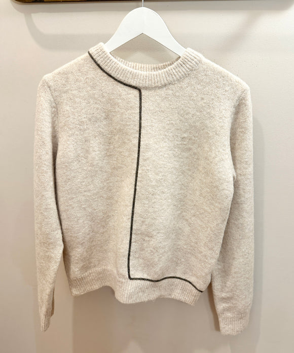 Single Stripe Taupe Top