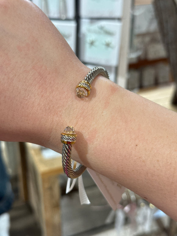 Clear Bead End Wire Cuff