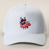 French Bulldog USA Seersucker Hat