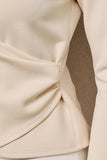 Long Sleeve Side Ruched Asymmetric Top