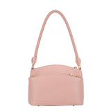 Taupe Double Compartment Braided Handle Bag