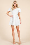 White Double Bow Back Dress