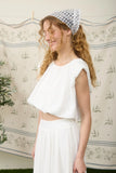 White Balloon Crop Top