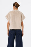 Tan Cropped Fur Vest