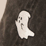 Ghost - Black Embroidered Baseball Hat