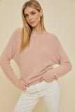 Pink Fuzzy Boat Neck Sweater