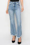 Stretchy Cropped Side Seam Flare Jeans