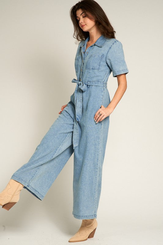 Short sleeve jump suits - 7oz tencel den