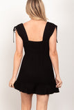 Black Scrunch Shoulder Romper