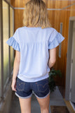 Baby Blue Bow Front Top